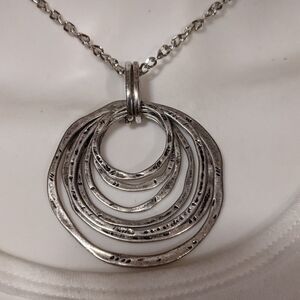 Silvertone hoops necklace 